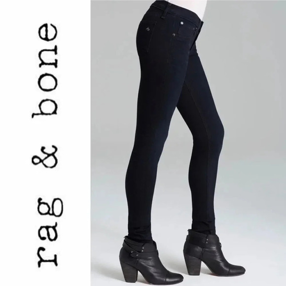 Rag & Bone | Skinny Legging Jeans Pants Denim Dark Blue Midnight EUC - Picture 2 of 10